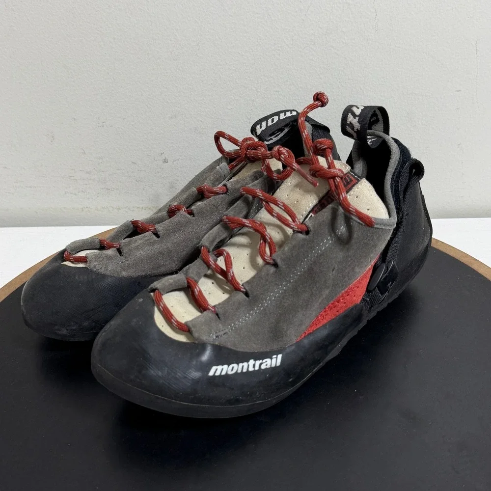Montrail Rock Climbing Shoes Men US‎ 7.5 Approach Technical Suede Red Gray